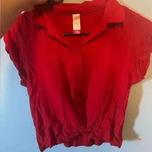 Girls size XS, No Boundaries red button up shirt